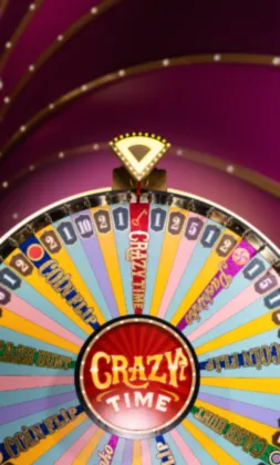 Show dal vivo Crazy Time con ruota bonus e moltiplicatori iconici