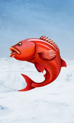 Gioco bonus Ice Fishing con meccanica di pesca sul lago ghiacciato